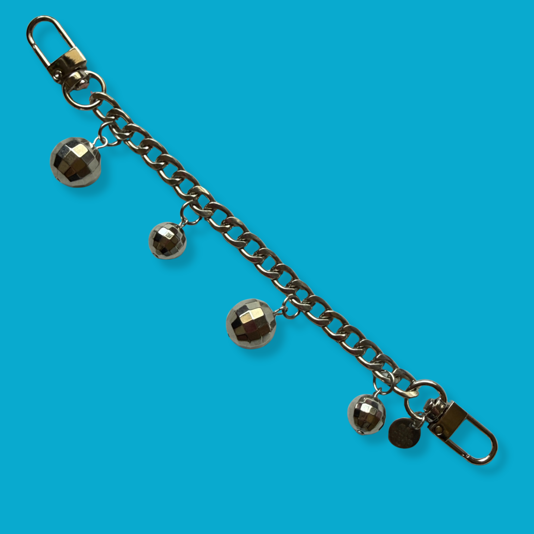 Disco Ball Silver   Chain - vintage bag charm chains silver nostalgia vintage y2k vintage keychain vintage charms for bag nostalgia vintage keychains y2k collectible - Bag Crap