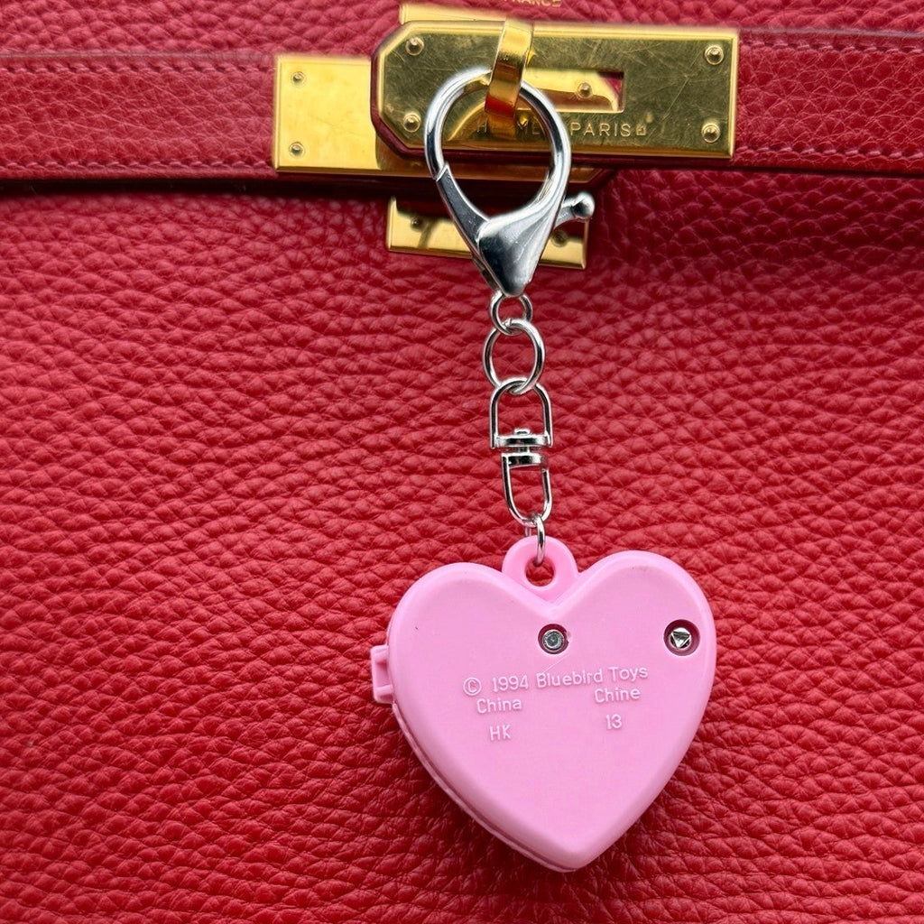 Vintage Polly Pocket Pink Heart Locket Bag Charm