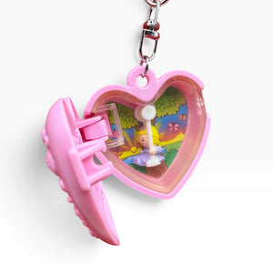 Polly Pocket Pink Heart Locket - vintage bag charm packs nostalgia vintage y2k vintage keychain vintage charms for bag nostalgia vintage keychains y2k collectible - Bag Crap