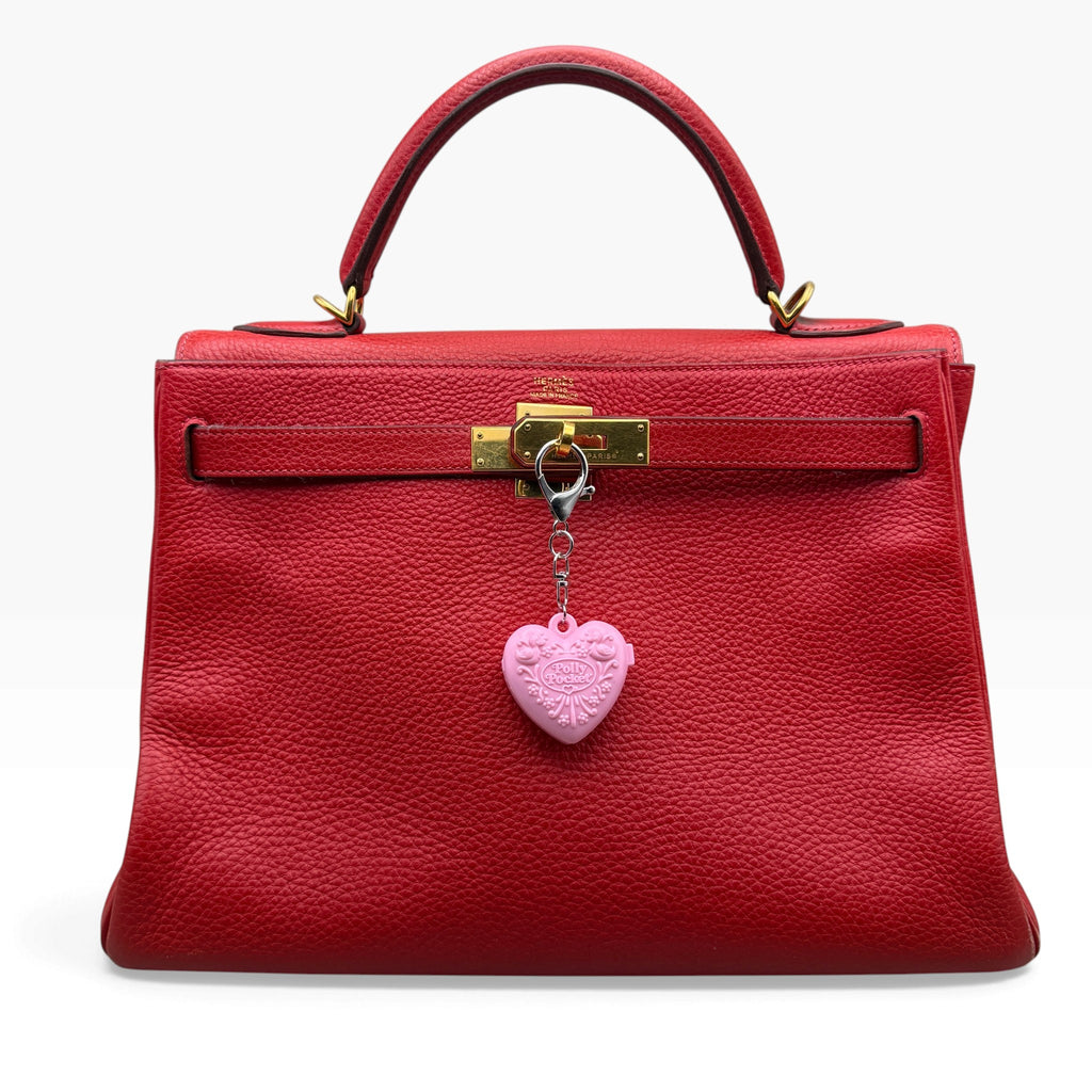 Vintage Polly Pocket Pink Heart Locket Bag Charm