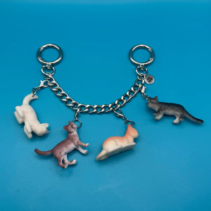 RARE One-of-One  Cats   Chain - vintage bag charm chains silver nostalgia vintage y2k vintage keychain vintage charms for bag nostalgia vintage keychains y2k collectible - Bag Crap