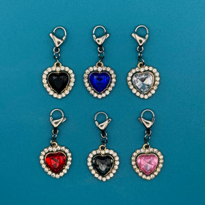 Mini Crystal Heart Trinket s: You Pick -  vintage keychain vintage charms for bag nostalgia vintage keychains y2k collectible - Bag Crap