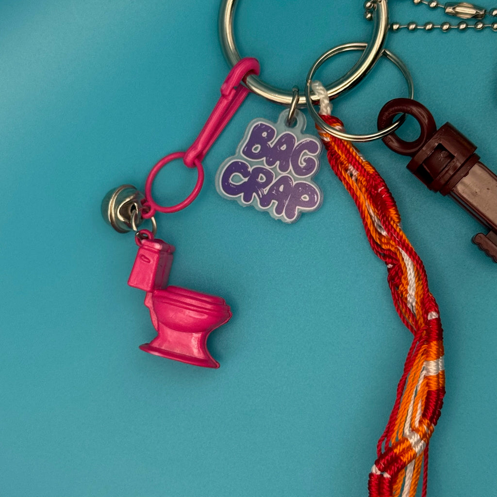 One-of-One Vintage Keychain Bag Charm Pack— Pink Toilet