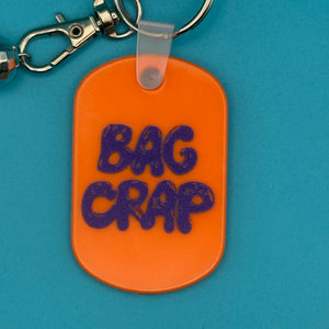 Crap Orange Logo Disco  Set -  vintage keychain vintage charms for bag nostalgia vintage keychains y2k collectible - Bag Crap