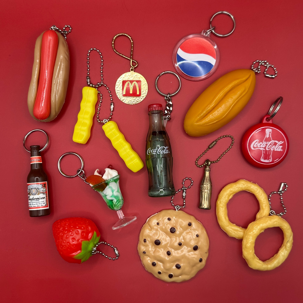Fast Food & Drink Bag Charms And Vintage Keychains