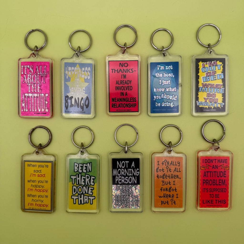 Vintage 90's Y2k Comedy Quote Keychains: Drop 2