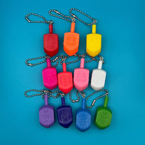 Rainbow Celluloid Dreidel  s: You Pick -  vintage keychain vintage charms for bag nostalgia vintage keychains y2k collectible - Bag Crap