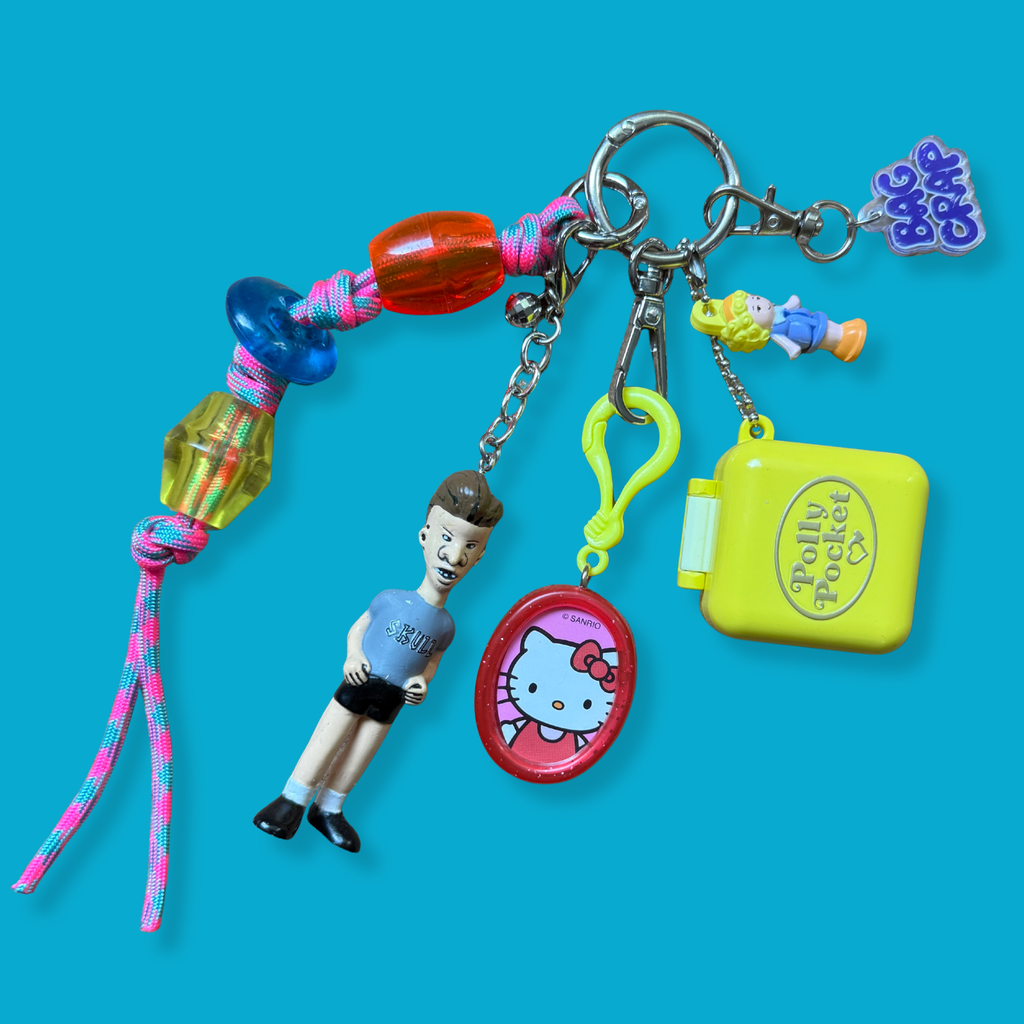 Vintage Butt-Head Polly Pocket Keychain Bag Charm Set