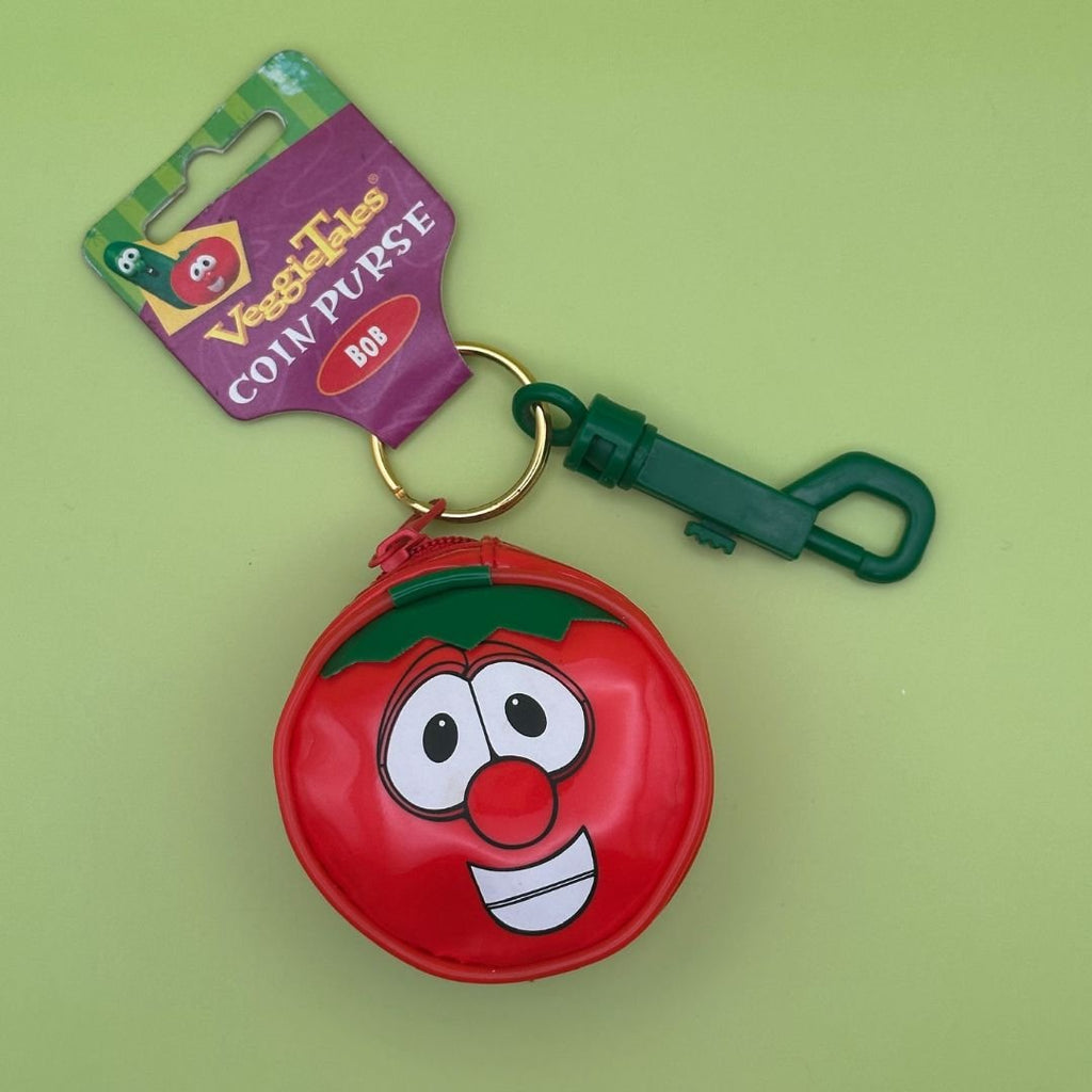 Vintage Veggietales Bob The Tomato Coin Purse Keychain