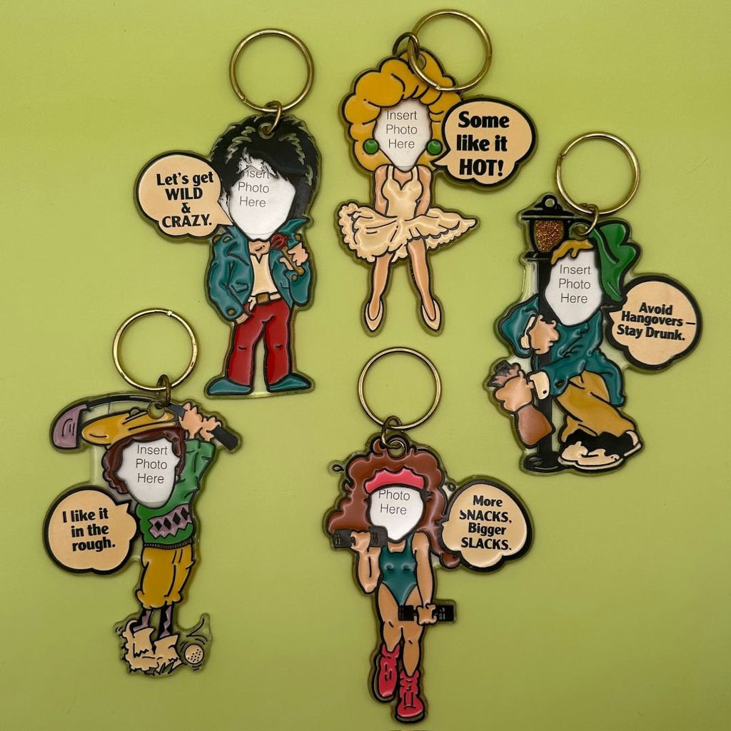 90's Vintage 'insert Photo' Comedy Keychains