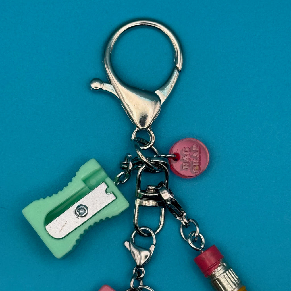 Mini School Supplies Trinket Bag Charm Set