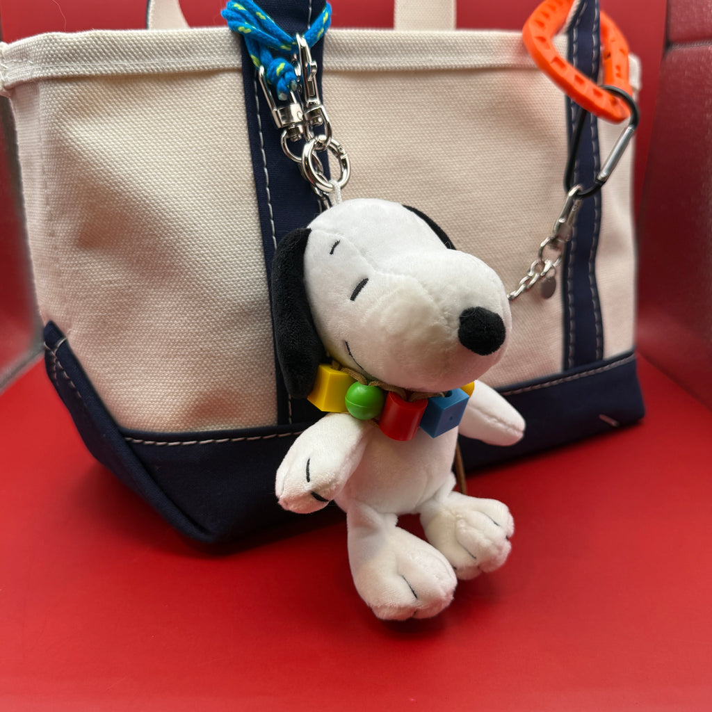 6” Snoopy Plushie Bag Charm with Rainbow Necklace