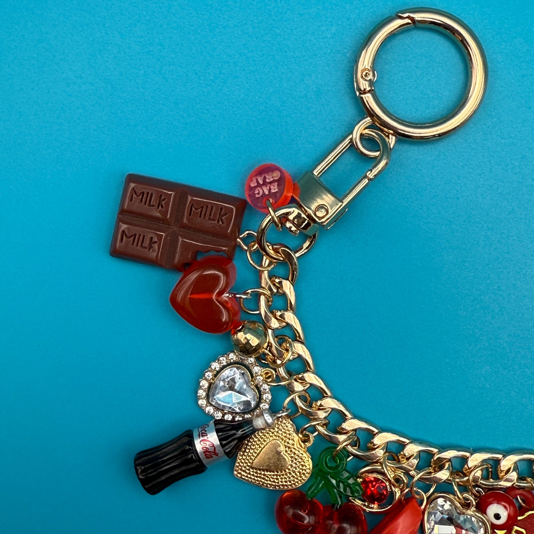 One-of-One Ultimate Valentine Gold   Chain - vintage bag charm chains silver nostalgia vintage y2k vintage keychain vintage charms for bag nostalgia vintage keychains y2k collectible - Bag Crap