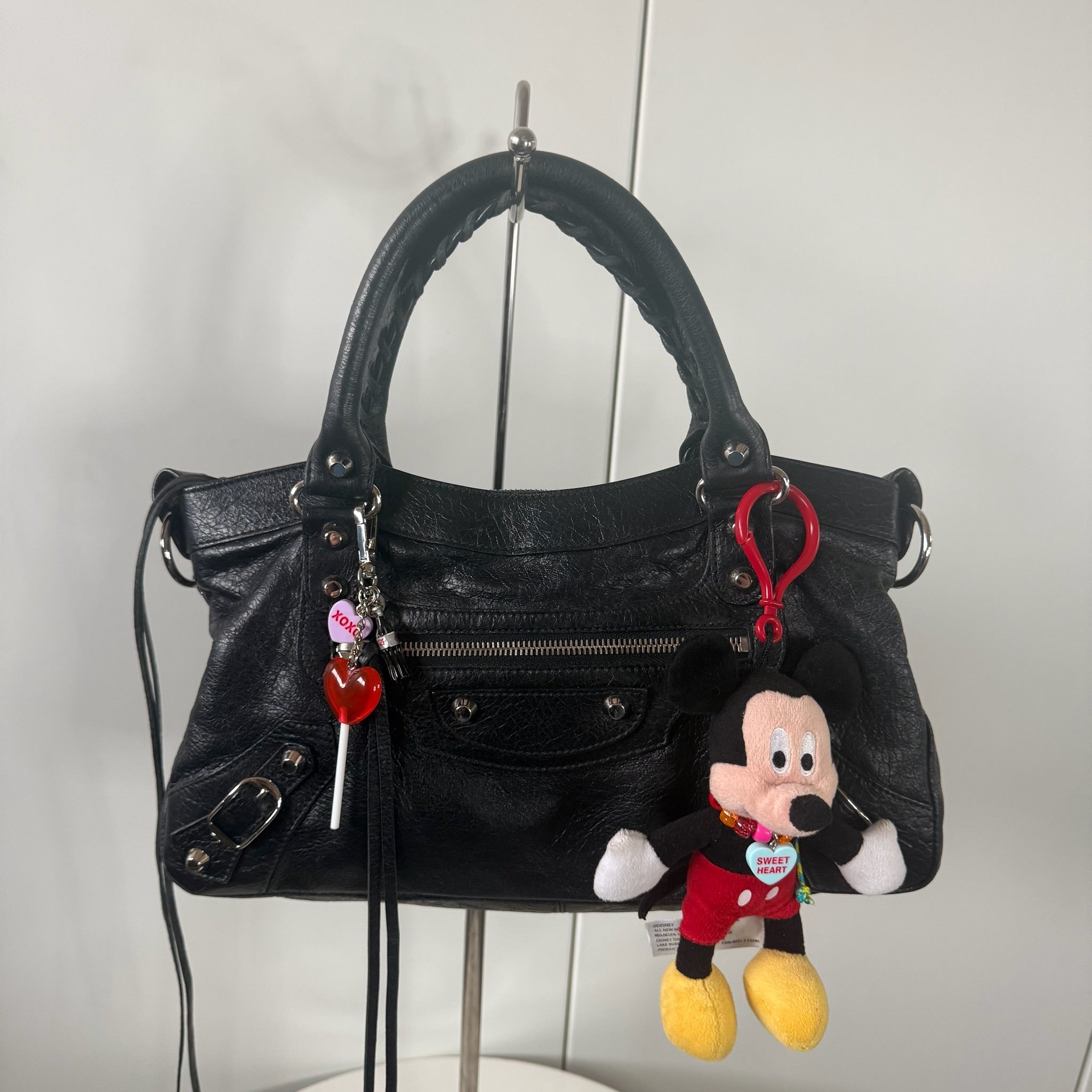 Mickey Mouse Plush   + Necklace -  vintage keychain vintage charms for bag nostalgia vintage keychains y2k collectible - Bag Crap