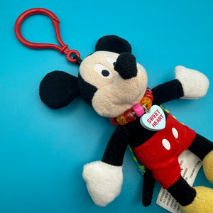 Mickey Mouse Plush    with 'Sweet Heart'  Necklace -  vintage keychain vintage charms for bag nostalgia vintage keychains y2k collectible - Bag Crap