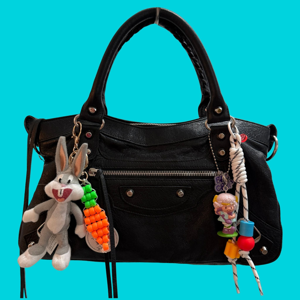 Vintage Y2K Bugs Bunny Beaded Carrot Bag Charm Keychain Pack