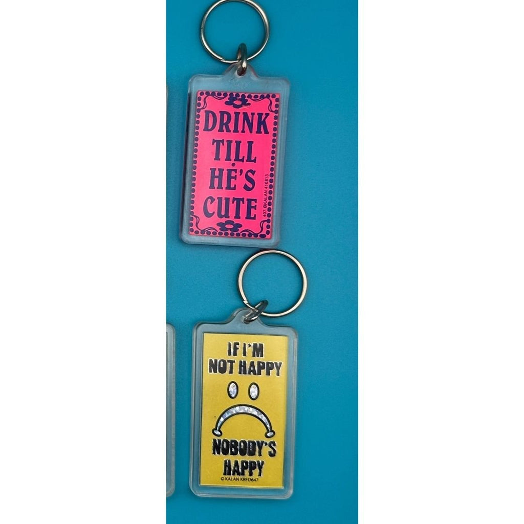 Vintage Y2K Comedy Phrase Keychains