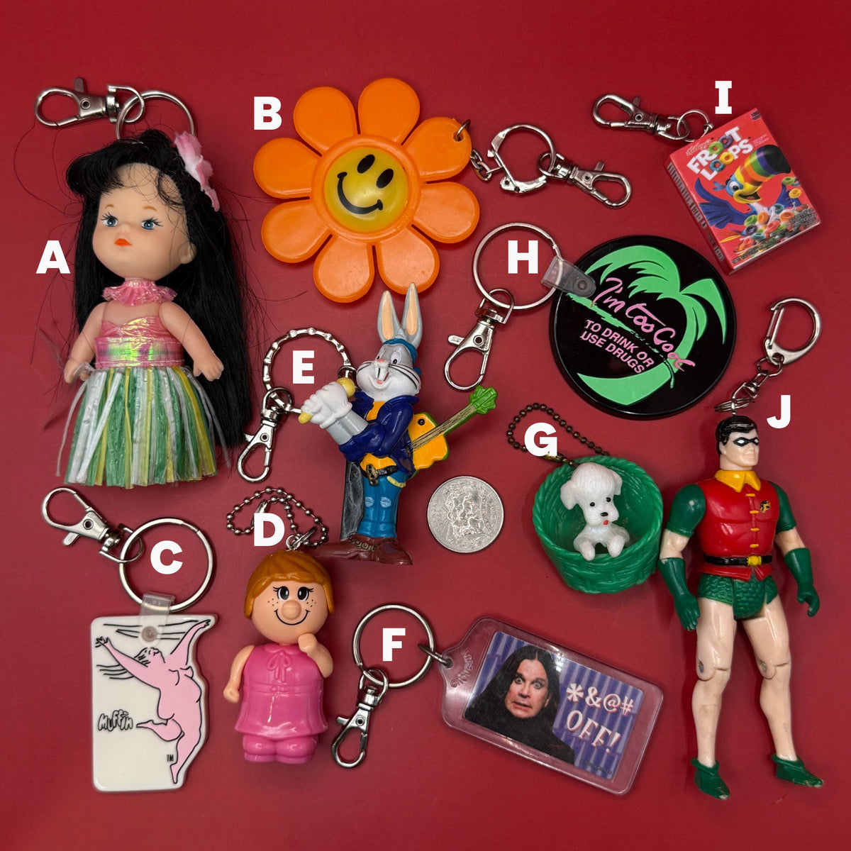 1980s-   s &  s: Drop 60 -  vintage keychain vintage charms for bag nostalgia vintage keychains y2k collectible - Bag Crap