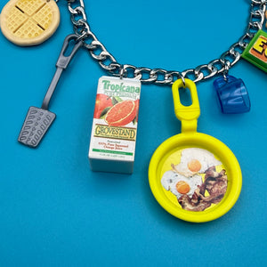 ‘90s Barbie Foods Silver   Chain - vintage bag charm chains silver nostalgia vintage y2k vintage keychain vintage charms for bag nostalgia vintage keychains y2k collectible - Bag Crap