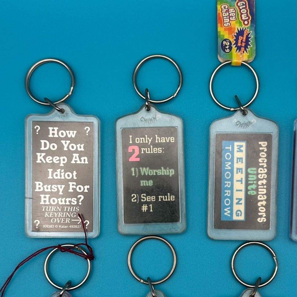 Vintage Y2K Comedy Phrase Keychains