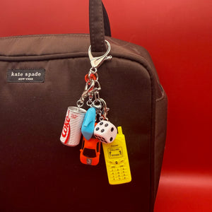 Mini Diet Coke + Neon Race Car Trinket   Set - vintage bag charm packs nostalgia vintage y2k vintage keychain vintage charms for bag nostalgia vintage keychains y2k collectible - Bag Crap
