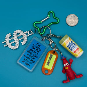 Comedy  + Wet Ones   Set - vintage bag charm packs nostalgia vintage y2k vintage keychain vintage charms for bag nostalgia vintage keychains y2k collectible - Bag Crap
