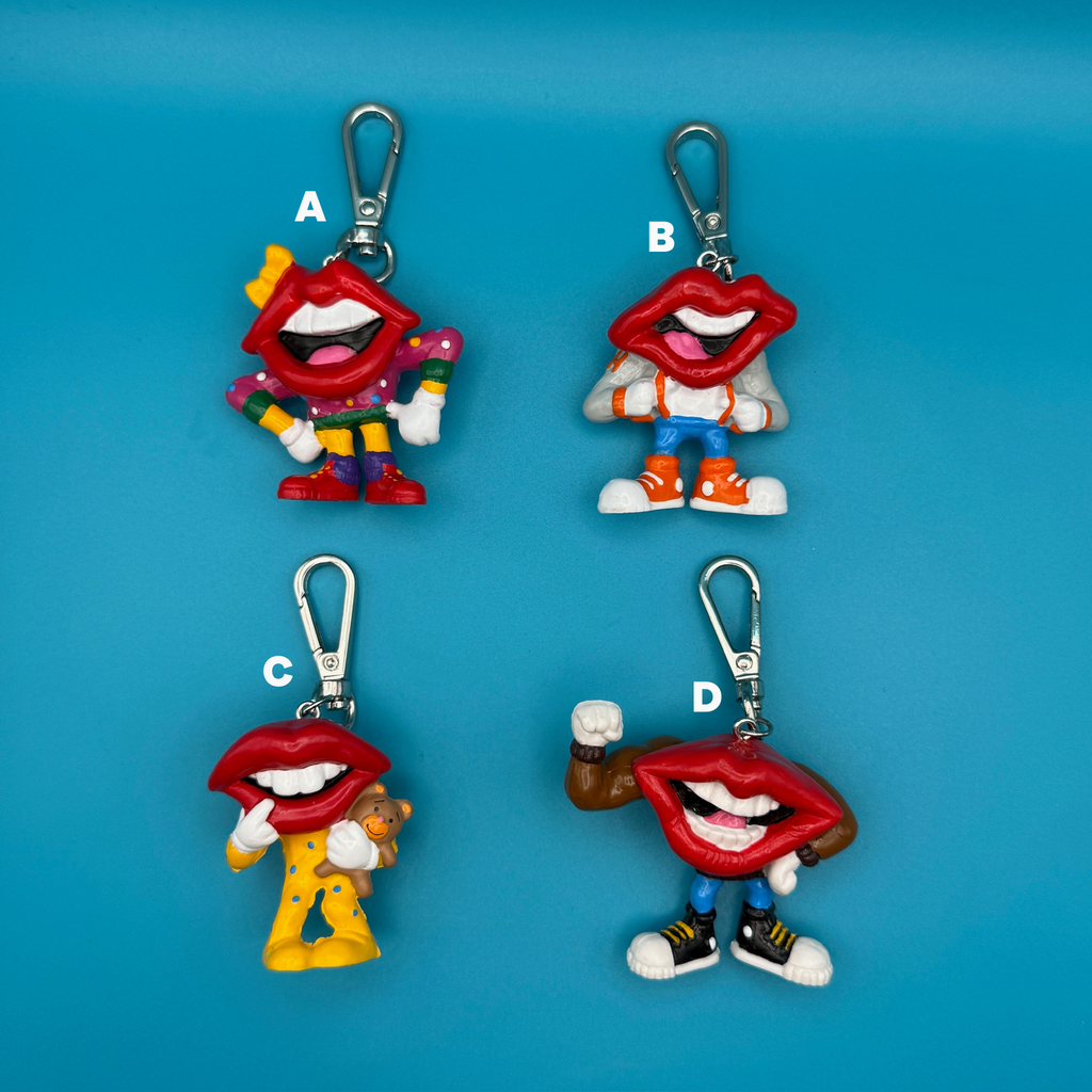 Vintage '80s Tang Lips Character Bag Charms: You Pick