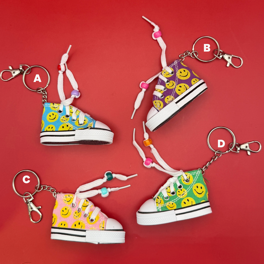 Vintage Y2K Smiley Face Beaded Sneaker Bag Charms