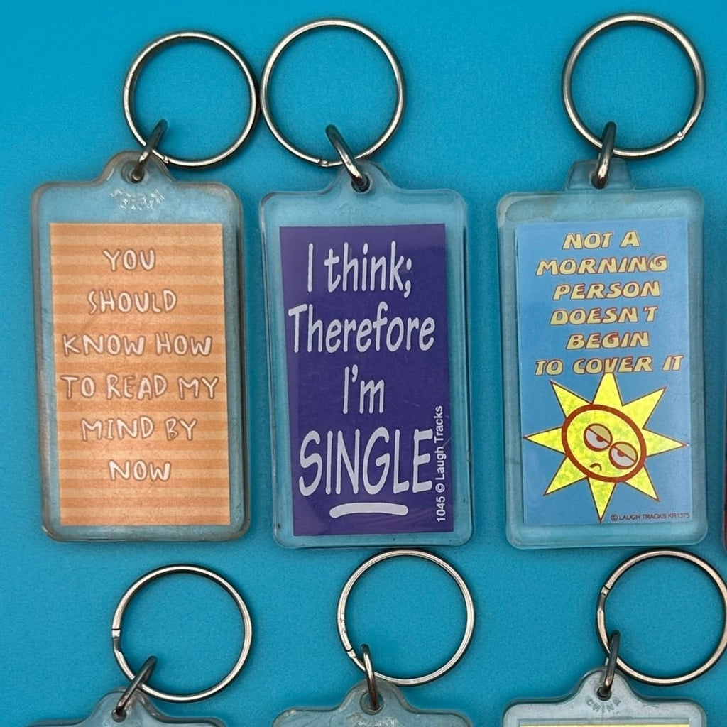 Vintage Y2K Comedy Phrase Keychains