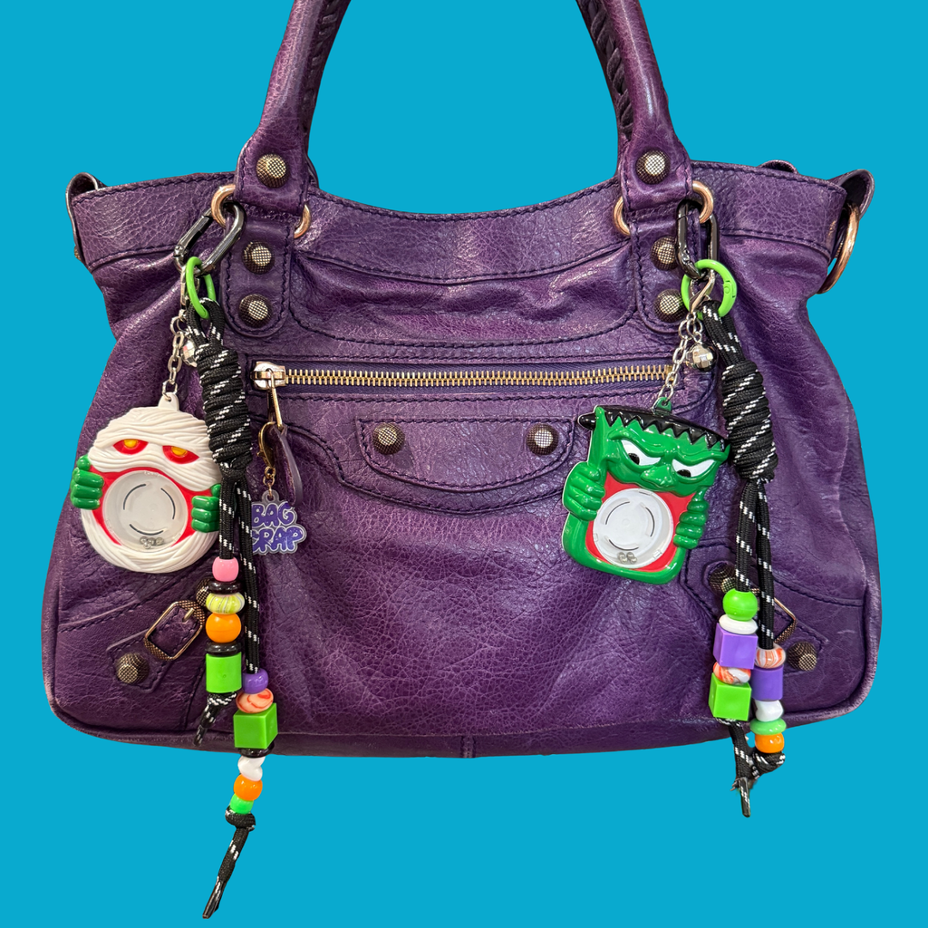 Rare Vintage Maze Monster Bag Charm Keychain Set