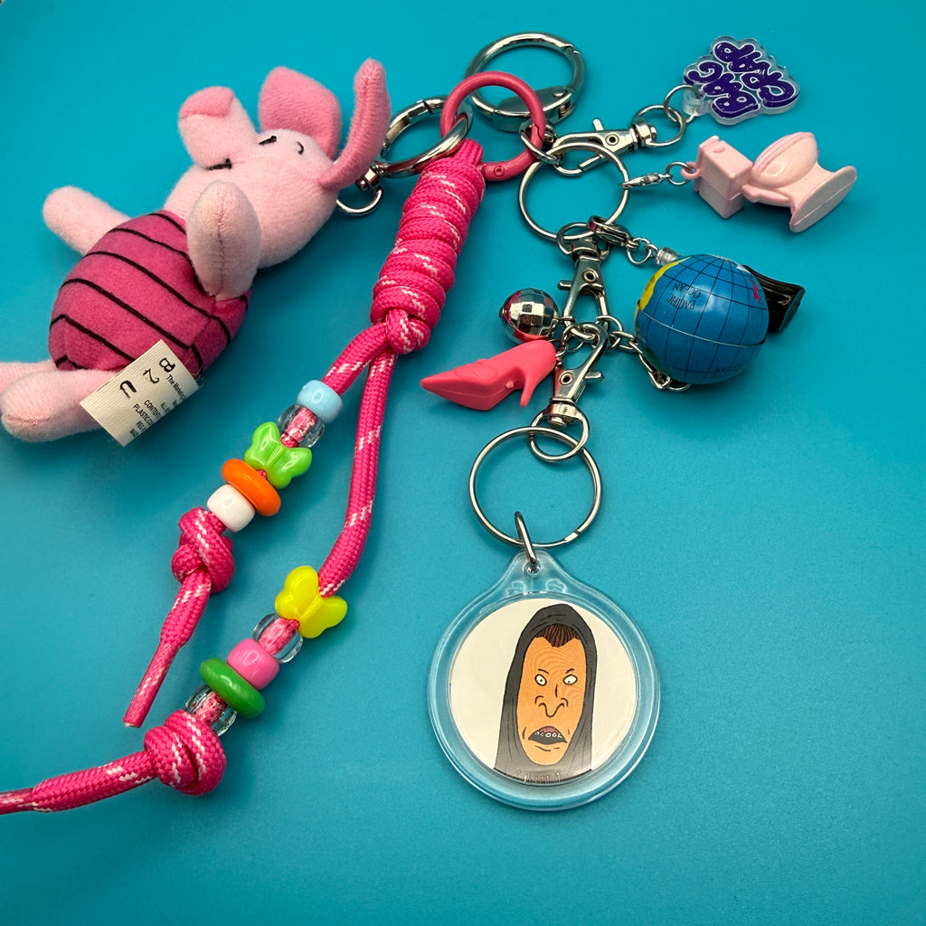 One-of-one VTG Piglet Beavis & Butthead Bag Charm Pack