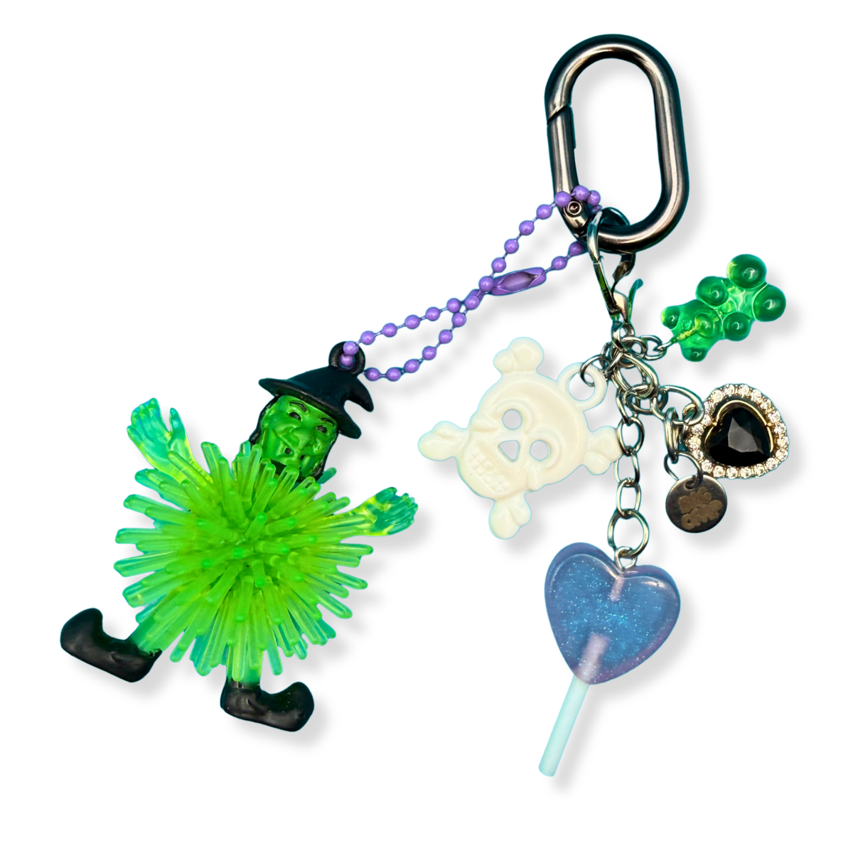 Halloween Rubber Witch Candy Bag Charm Set