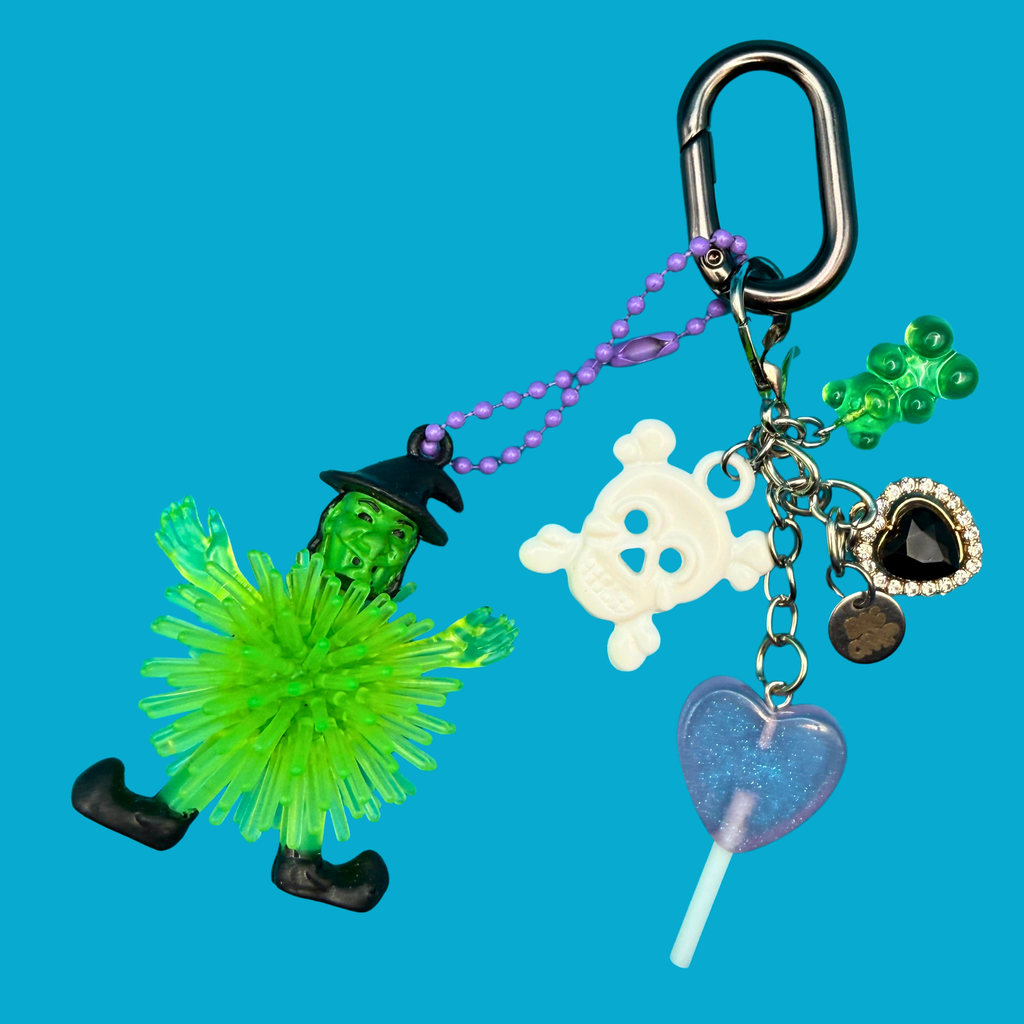 Halloween Rubber Witch Candy Bag Charm Set