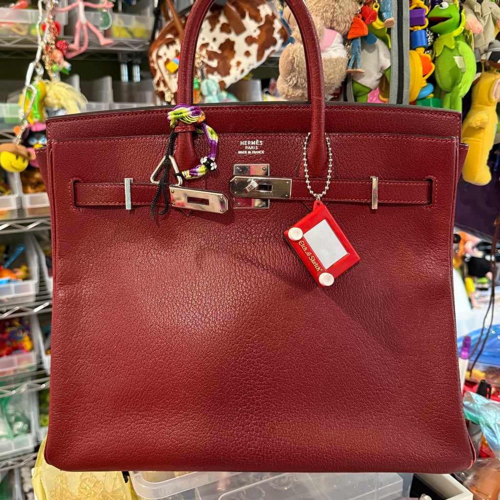 Vintage 90s Etch-A-Sketch Bag Charm Keychain