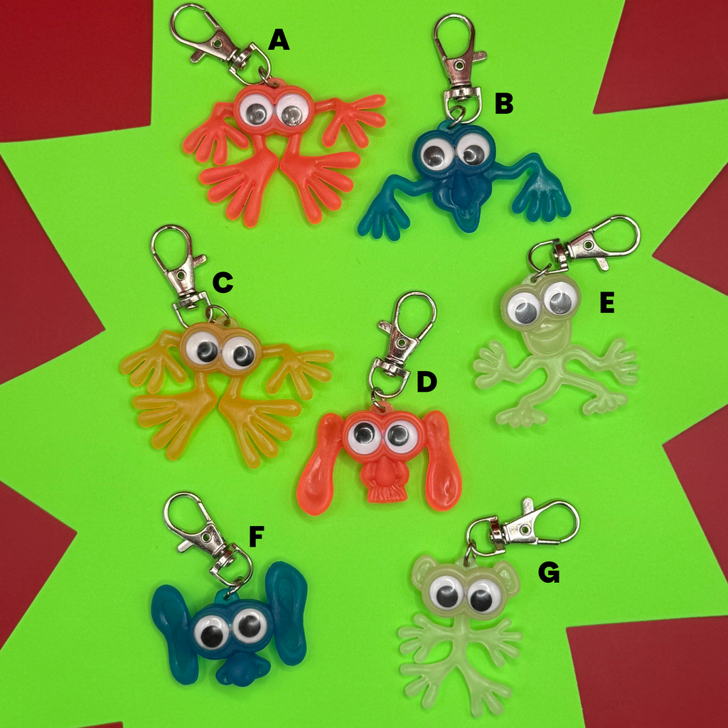 Vintage 90s Colorful Googly Eyed Monster Bag Charms