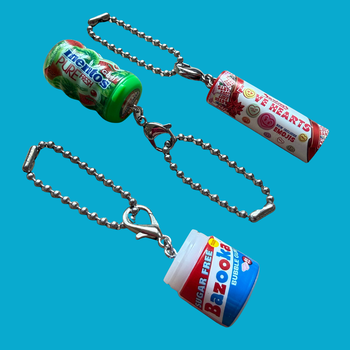 Mini Candy Trinket s: Bazooka Gum, Mentos -  vintage keychain vintage charms for bag nostalgia vintage keychains y2k collectible - Bag Crap