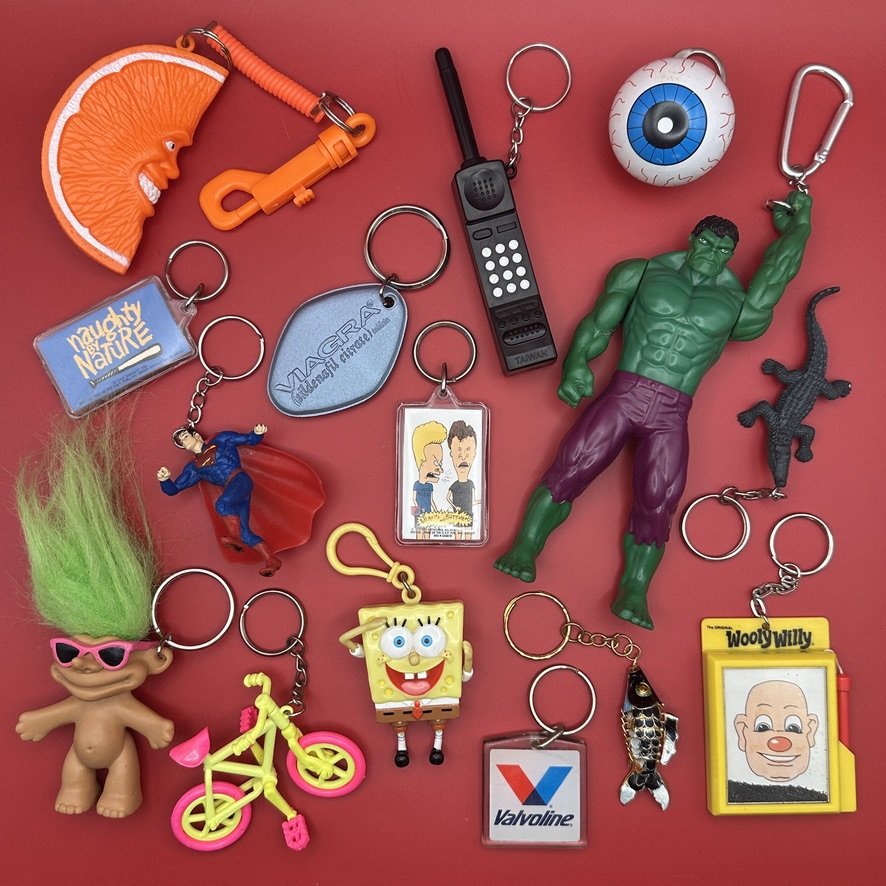 1980s-2000s   s &  s: Drop 35 -  vintage keychain vintage charms for bag nostalgia vintage keychains y2k collectible - Bag Crap
