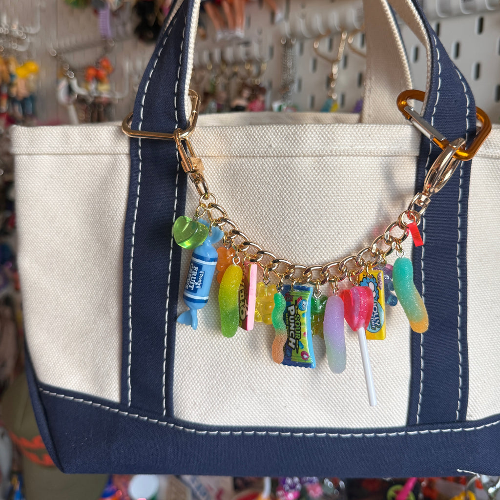 1:1 Stacked Candy Bag Charm Chain - Blue/Gold