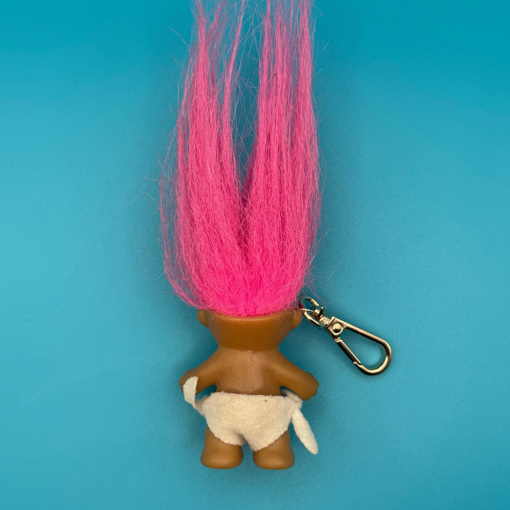 Troll Doll  : Pink Hair Diaper Baby Troll - troll charms troll keychains vintage keychain vintage charms for bag nostalgia vintage keychains y2k collectible - Bag Crap