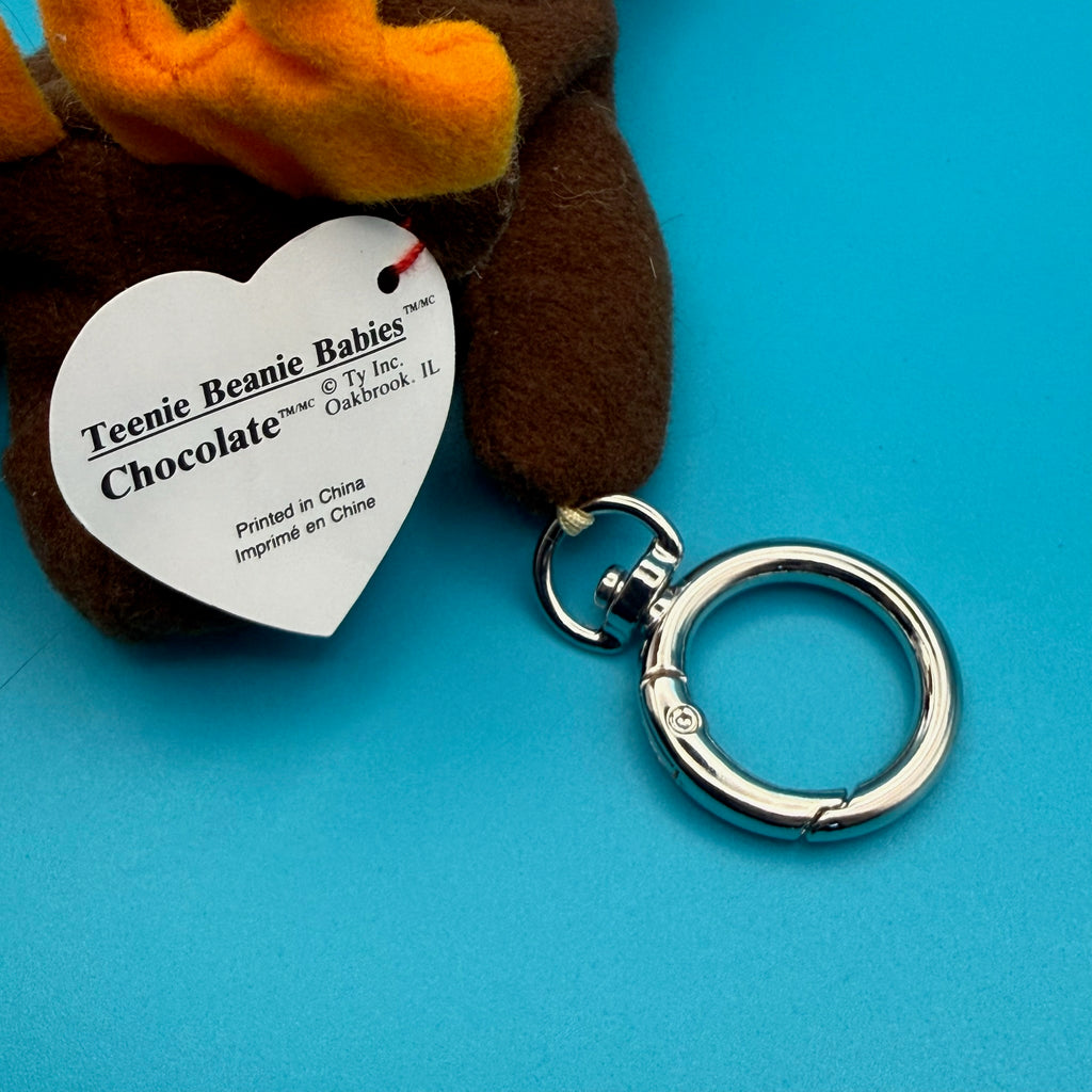 Vintage Teenie Beanie Baby “Chocolate the Moose” Plush Bag Charm
