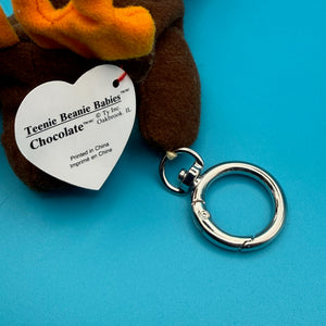 Teenie Beanie Baby “Chocolate the Moose” Plush -  vintage keychain vintage charms for bag nostalgia vintage keychains y2k collectible - Bag Crap