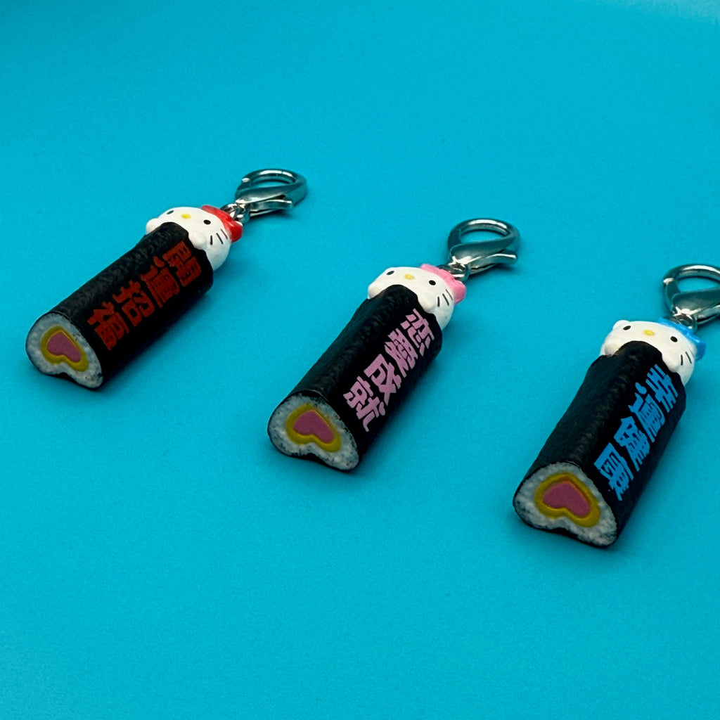 Vintage Y2K Hello Kitty Sushi Roll Mini Bag Charms