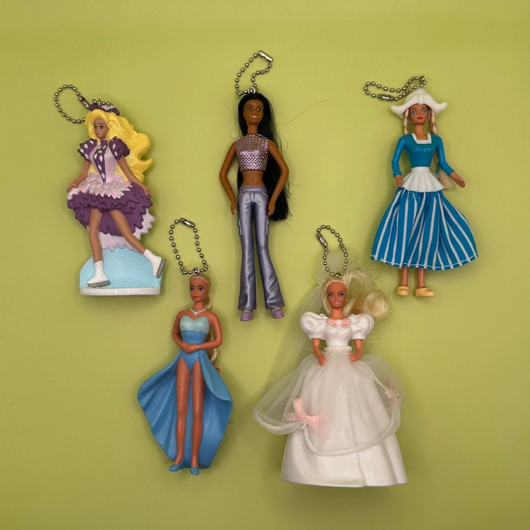 90's Y2k Barbie Doll Happy Meal Crafted  s: Drop 4 - barbie doll toy pink rare vintage keychain vintage charms for bag nostalgia vintage keychains y2k collectible - Bag Crap