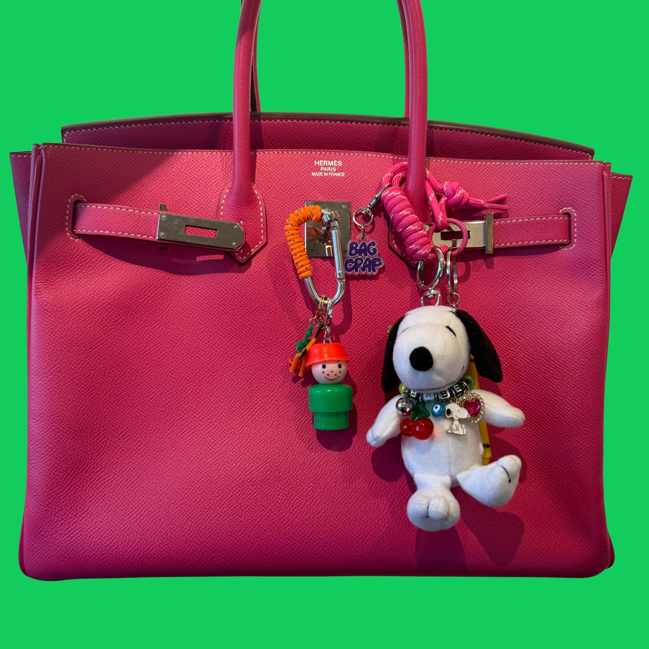 Snoopy Plush   + 'BABE' Necklace - snoopy rar peanuts vintage keychain vintage charms for bag nostalgia vintage keychains y2k collectible - Bag Crap