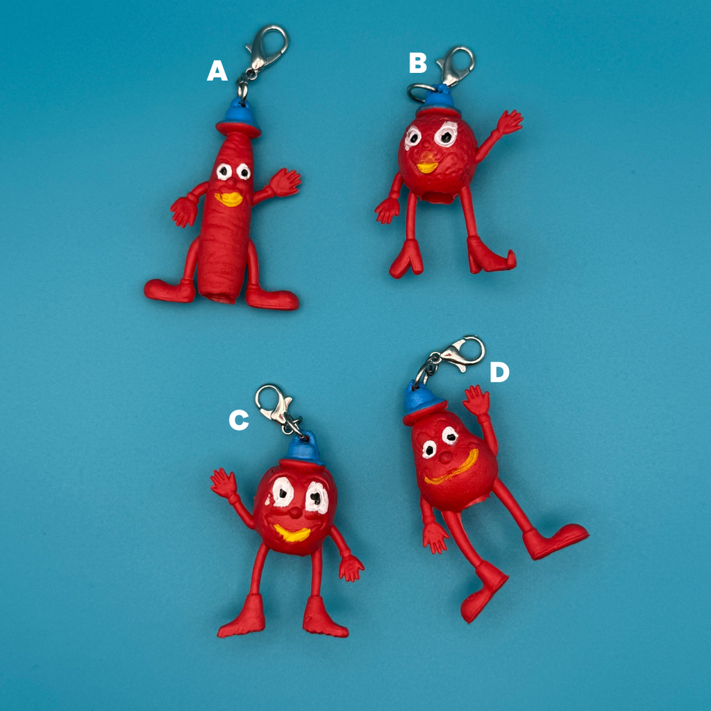 Vintage 80s Munch Bunch Mini Bag Charms: Red