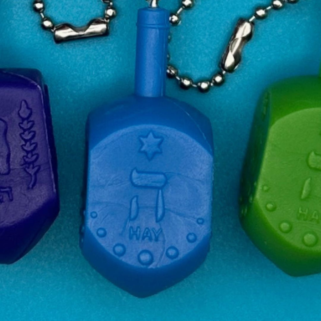 Vintage Rainbow Celluloid Dreidel Bag Charms: You Pick