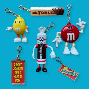 Candy s &  s: Tootsie Roll, M&M -  vintage keychain vintage charms for bag nostalgia vintage keychains y2k collectible - Bag Crap