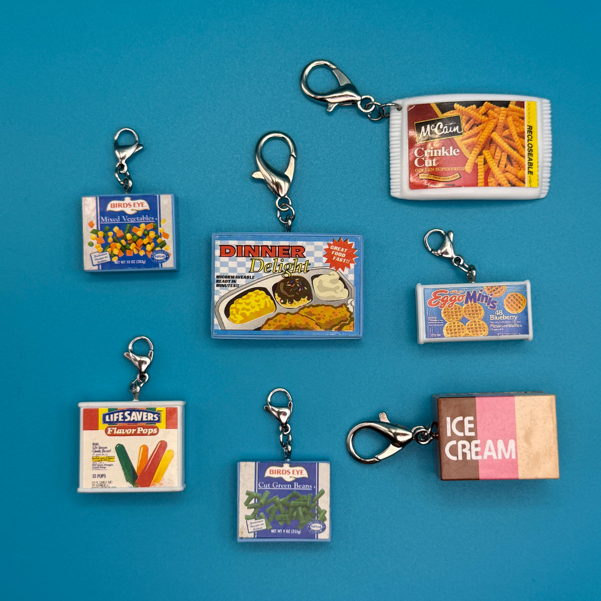 ‘90s Barbie Miniature Frozen Food  s - barbie doll toy pink rare vintage keychain vintage charms for bag nostalgia vintage keychains y2k collectible - Bag Crap