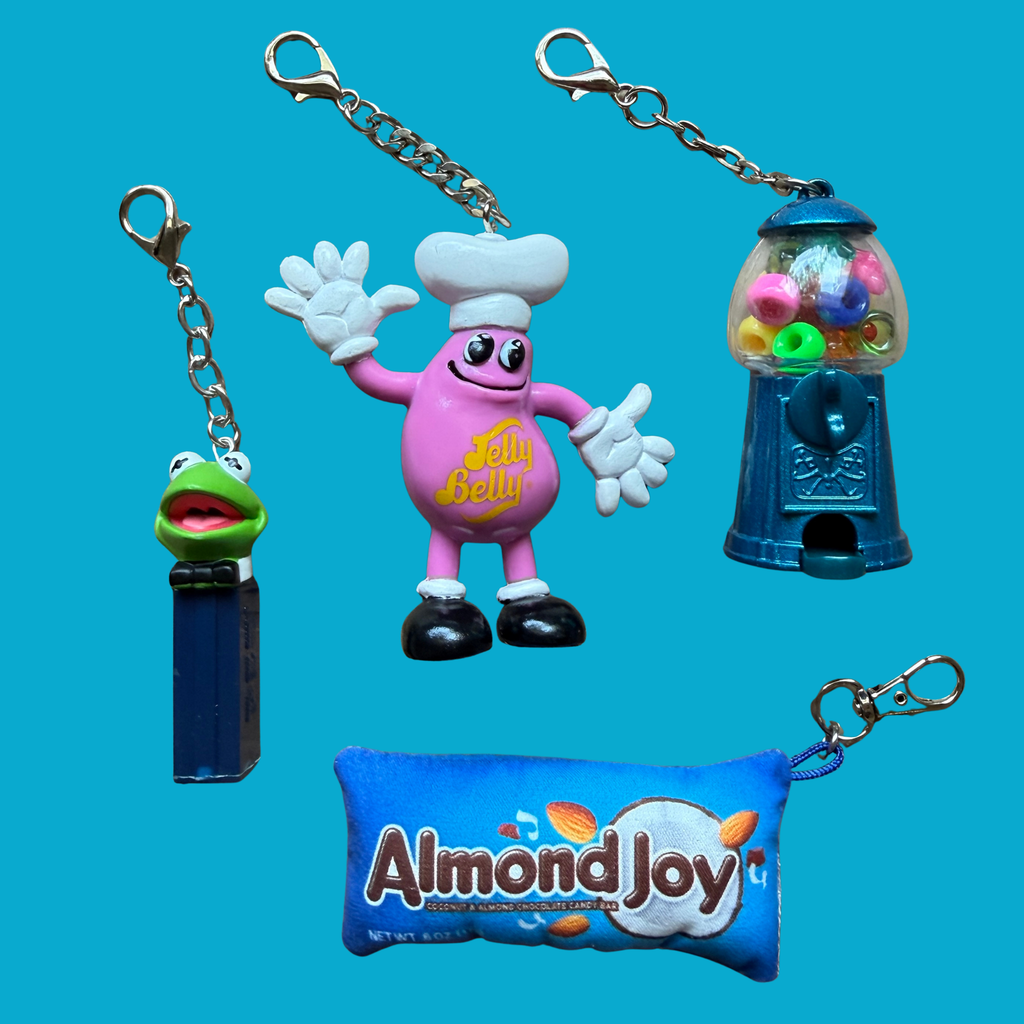 Vintage Candy Keychains & Bag Charms: Jelly Belly, Gumball