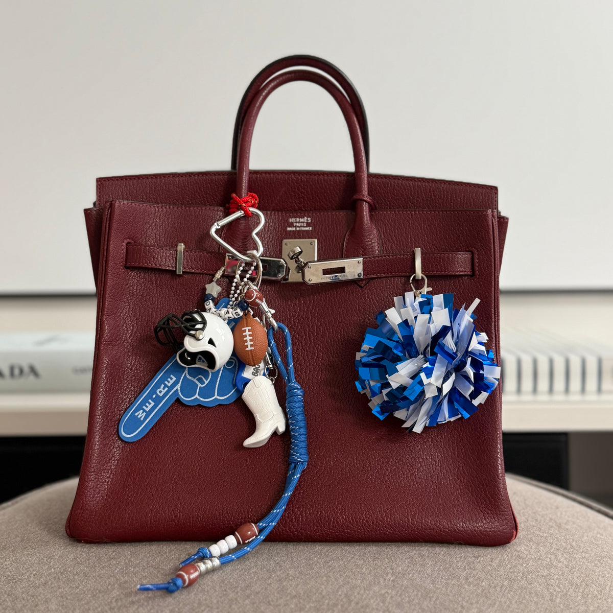 Blue & White Dallas Cowboys Football -  vintage keychain vintage charms for bag nostalgia vintage keychains y2k collectible - Bag Crap
